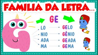 Família silábica do G  GE GI  Aprender a ler e escrever  Vila Educativa [upl. by Gabriela]