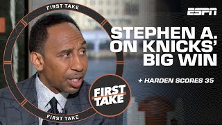 Stephen A reacts to the Knicks win vs the Lakers amp Hardens 35PT night  First Take YT Exclusive [upl. by Jobie]