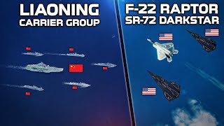 F22 Raptor  SR72 Darkstar Vs Carrier Battle Group Behind Enemy Lines  Digital Combat Simulator [upl. by Talbot445]