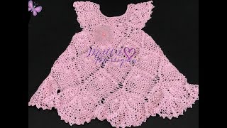 Vestido Crochet Rosa Piñas 1 a 2 años 1 de 2 cc [upl. by Daveen]