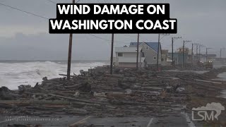 01092024 West Beach WA  Major Windstorm flooding high tide debris over roadway [upl. by Cini]