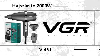 VGR Prof Hajszárító Elegant Professional Salon Hair Dryer 18002400W V451 [upl. by Ycrep]