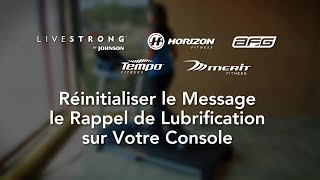 Réinitialiser le Message le Rappel de Lubrification sur Votre Console  Horizon Fitness [upl. by Jeconiah899]