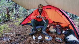 Tent Camping On A Mountain In Rain [upl. by Hege]