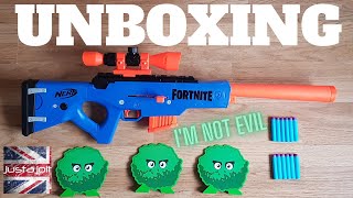 Nerf Fortnite BASRR Unboxing and Review Rare Nerf Bolt Action Sniper Rifle Goodness And Bushes [upl. by Legnalos656]