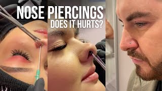 DOES IT HURT 🥵 NOSE PIERCINGS  FULL PROCESS [upl. by Andros]