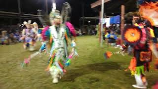 Mens Fancy Bustle  Ponemah Labor Day Powwow 2018 4 [upl. by Waldo]