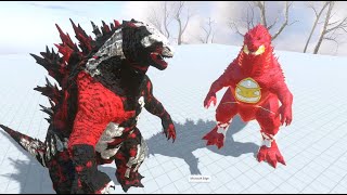 Gojira VS Super Gojira Battle ARBS Animal revolt Battle Simulator [upl. by Ahsaele]