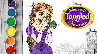 RAPUNZEL from Tangled  Disney Princess Colouring Pages  disney art tangled rapunzel [upl. by Cadal]