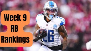 Week 9 RB Rankings Fantasy Football 2024 [upl. by Nednil661]