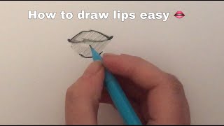 How to draw lips easy step by step 👄 [upl. by Tatianna]