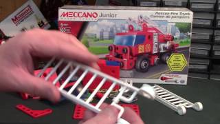 MECCANO MAKER SYSTEM JUNIOR FIRE ENGINE SET 2016 REVIEW [upl. by Canning]