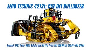 LEGO 42131 Cat D11 Bulldozer Indepth Review Speed Build amp Parts List [upl. by O'Neil]