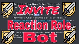 Invite Reaction Role Bot Tutorial 2019 [upl. by Otrebile856]