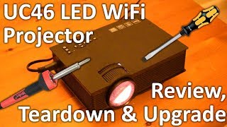 UC46 £50 WiFi projector review teardown amp noisy fan fix [upl. by Clarisa]