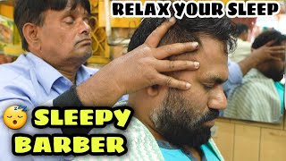 ASMR Head massage Face massage to clean dead skin and Skin glow by Indian Barber Sarwan 😌Tapping 🤴 [upl. by Hermy]