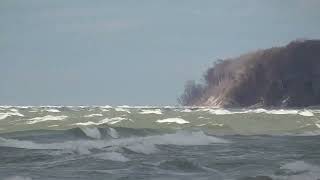 Big Waves On Lake Michigan  Pier Cove Beach  Fennville  Ganges Township [upl. by Ahsenroc]