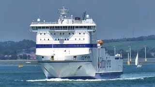 Brittany Ferries  MV Cotentin leaving Portsmouth [upl. by Dituri]