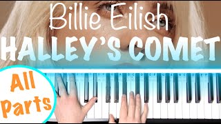 How to play HALLEYS COMET  Billie Eilish Piano Tutorial [upl. by Rhetta988]