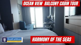 Harmony of the Seas Ocean View Balcony Cabin Tour [upl. by Assirolc]