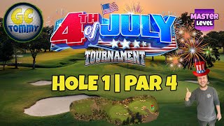 Master QR Hole 1  Par 4 EAGLE  4th of July Tournament Golf Clash Guide [upl. by Tarsuss225]