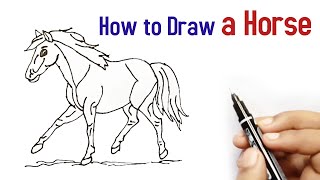 How to Draw a Horse Easy StepbyStep Tutorial [upl. by Barsky526]