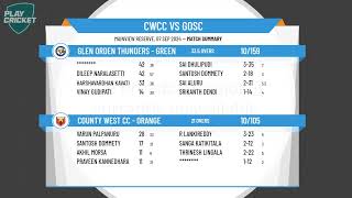 Melbourne Cricket Association WestOneDayDiv BRd13CountyWestCCOrange vs GlenOrdenThundersGreen [upl. by Ecirtnom]