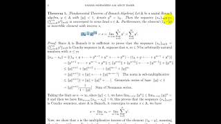 Multiplicative Group of Invertible Elements in Banach Algebra [upl. by Amsab]