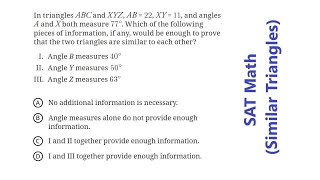 SAT Math Similar Triangles [upl. by Alver]