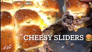 How To Make All American Cheese Burger Sliders Hawaiian Roll Sliders [upl. by Ahsiatal]