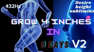 Grow 4 inches taller in 9 days V2  Grow taller Subliminal 432hz by Shru Alchemy  Raikov Effect [upl. by Afirahs]