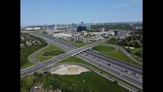 Toronto Interchanges Highway 401 at Victoria Park Avenue 4K  DJI Mini 2 [upl. by Atilahs]