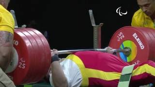 Powerlifting  GU Xiaofei wins Silver  Men’s 80kg  Rio 2016 Paralympic Games [upl. by Latt]