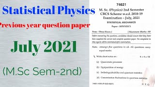 Statistical Mechanics 2nd Semester MSc Physics [upl. by Silvestro]