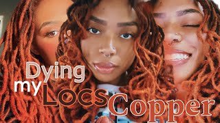 MY LOCS SERIES DYING MY LOCS COPPER NO BLEACH HiColor L’Oréal Copper [upl. by Edmond]