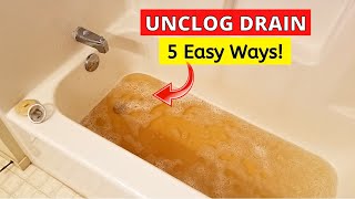 5 Easy Ways to Unclog Bathtub Drain [upl. by Johannah]