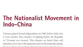 The Nationalist Movement in Indo China part 11 chapter 2 history Class 10th [upl. by Annam]