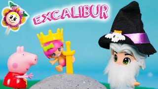 PEPPA PIG Erase una vez los bebés Pinypon y la espada Excalibur Cuento Mago Merlin y Hadas [upl. by Aanas175]