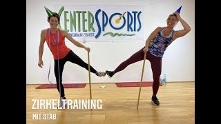 35 MIN  NeujahrsSpecial  GANZKÖRPER WORKOUT  Zirkeltraining mit dem GymnastikStab [upl. by Clellan]