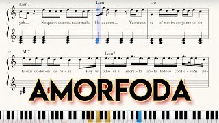 quotAmorfodaquot  Partitura Sheet Music  Piano Tutorial  Bad Bunny  George Vidal [upl. by Proudlove]