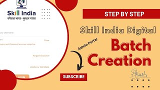 Batch creation in skill India portal  Batch creation kaise kare  Create Batch step by step [upl. by Eiramannod458]