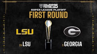 24 LSU at 9 Georgia  Playoffs First Round  Axis CFB 25 Super League Simulation [upl. by Hainahpez]