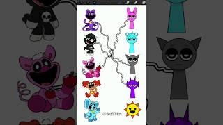 Connect to correct color characters Nightmare Critters and Smiling Critters vs Sprunki Incredibox 4 [upl. by Hadihsar]