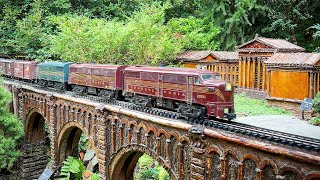 Large Model Railroad G Scale Gauge Train Layout  Garden Railway at the Morris Arboretum [upl. by Nwahsem]