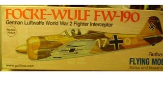 Guillows Focke Wulf FW 190 airplane kit progress 2 [upl. by Horter257]