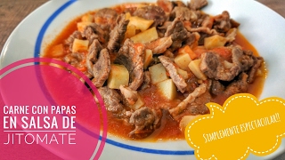 Carne con Papas en Salsa de Jitomate  ElSazóndeSilvia [upl. by Augustine191]