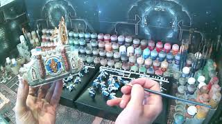 WHMS Warhammer 40k how to paint SOB exorcist order white armour sisters of battle tank armor blue [upl. by Mclain592]