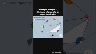 Pentagon Hexagon amp Heptagon interior exterior angles sum visualizationhalfmathematiciantrending [upl. by Eliason799]