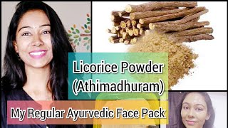 Homemade Athimadhuram Licorice Powder Ayurvedic Face Pack For Skin Tone Improvement [upl. by Ninette528]