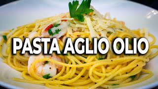 Spaghetti aglio e olio e peperoncino mit Garnelen So einfach geht es [upl. by Atikin]